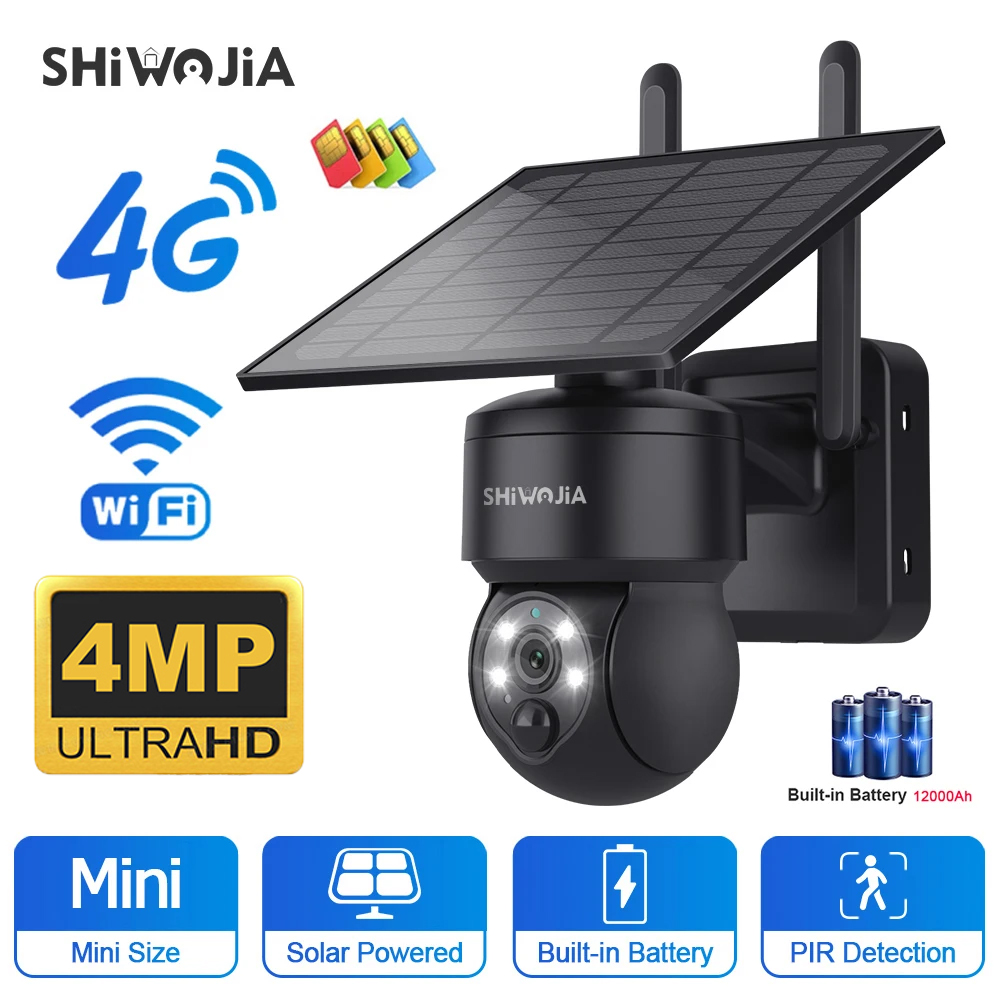 Smart Home Outdoor Camera - SHIWOJIA WIFI Kablosuz PTZ Güneş Kamerası