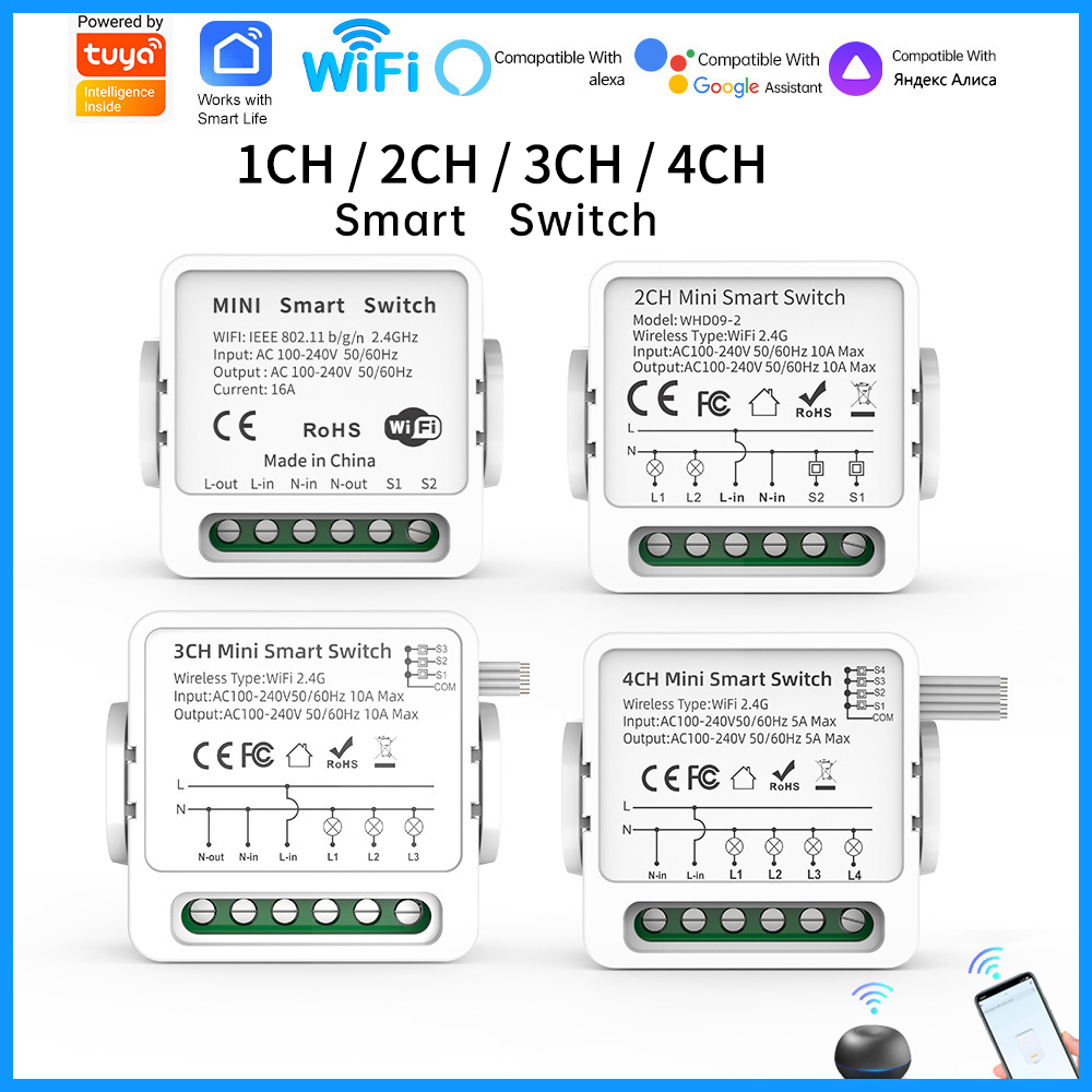Smart Home Remote - Tuya WiFi Akıllı Anahtar 1/2/3/4 Düğmeli