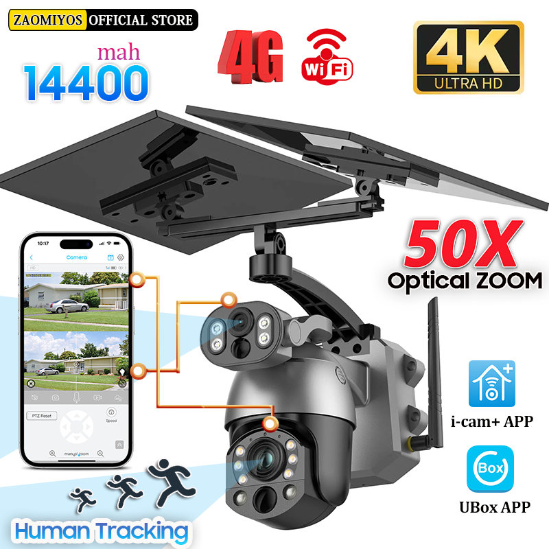 Smart Home Outdoor Camera - 4K 50X ZOOM 10MP Güneş Kamerası