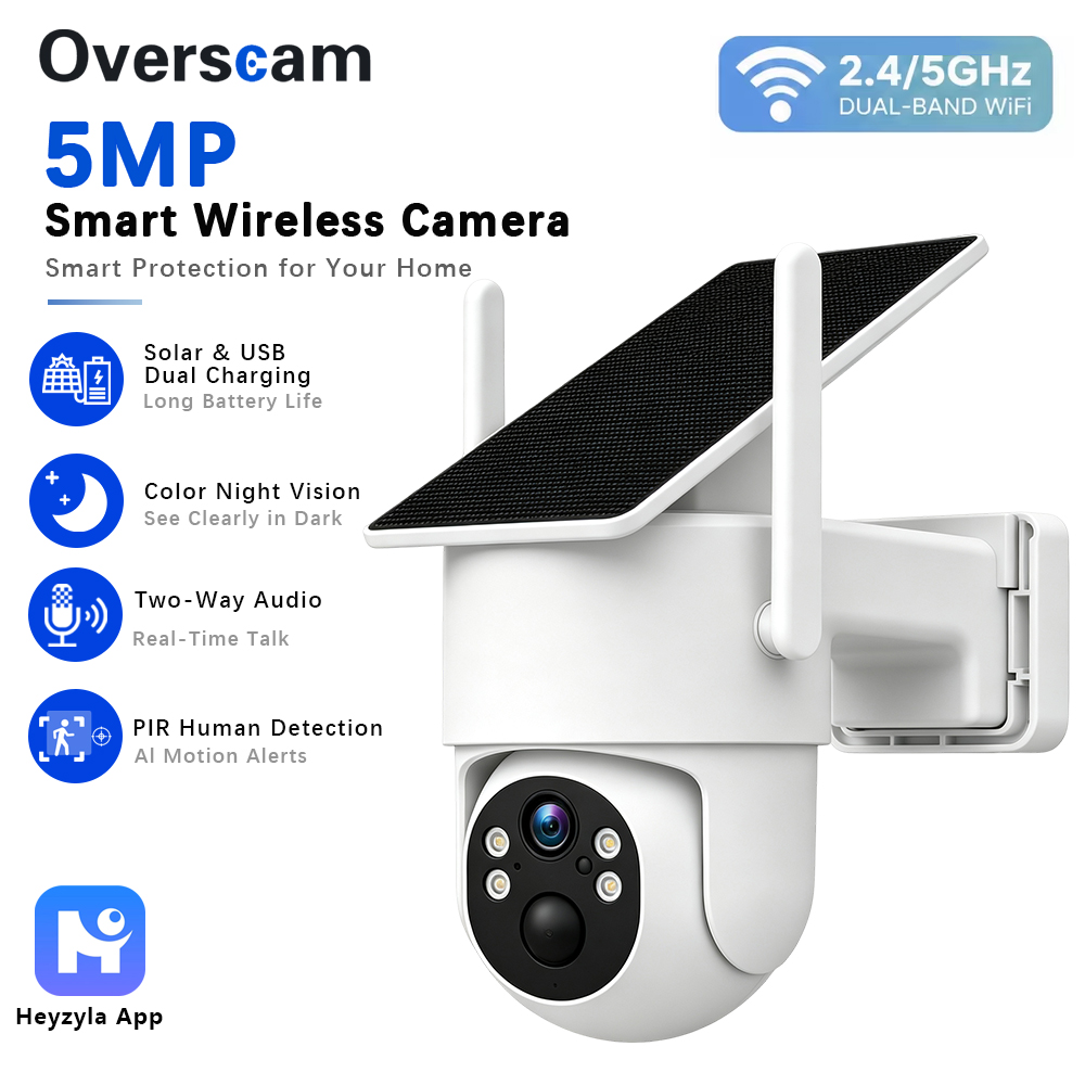 Smart Home Outdoor Camera - 5MP Güneş Enerjili PTZ Kamera, Dış
