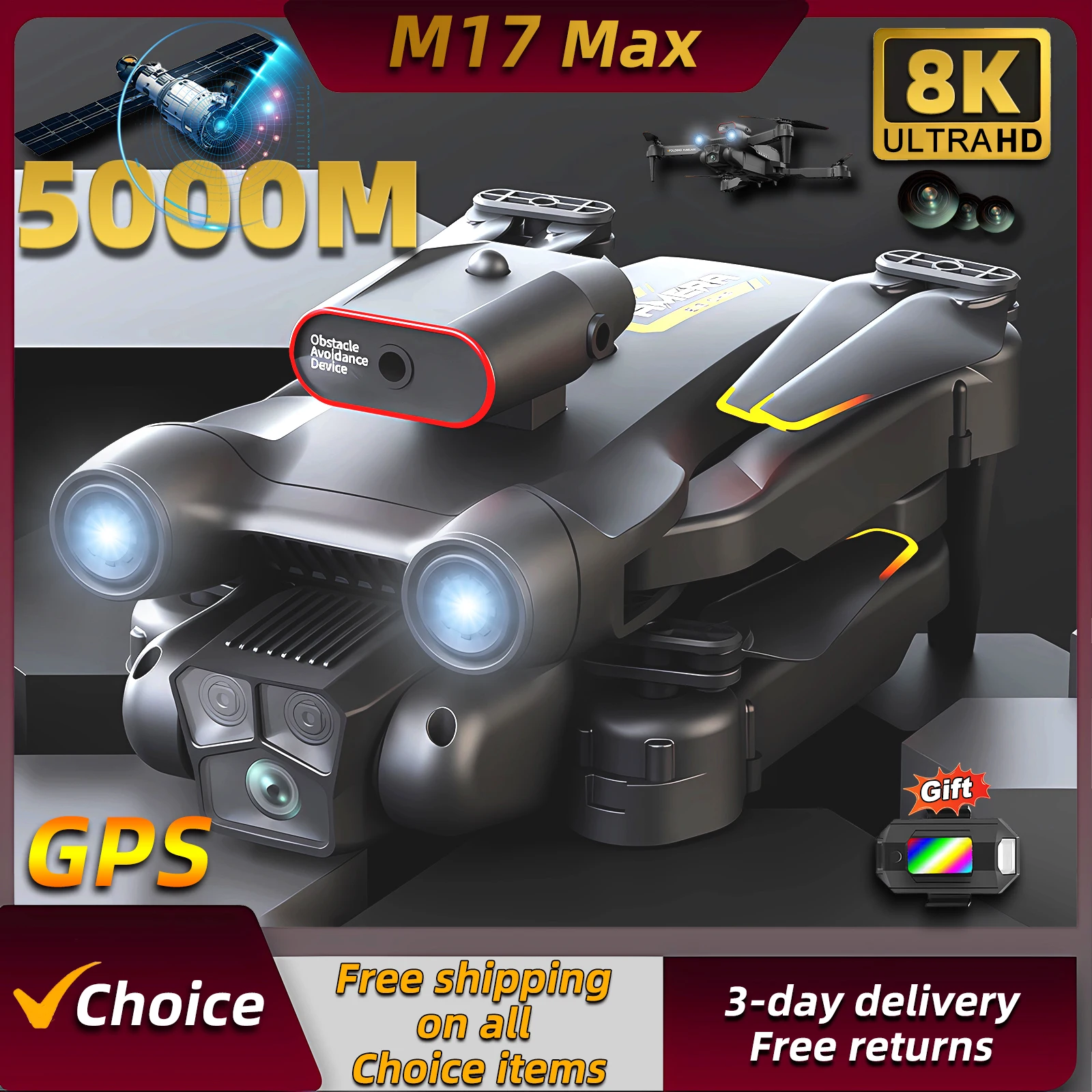 Wifi Led Dimmer - Yeni M17 Max Drone 8K Profesyonel