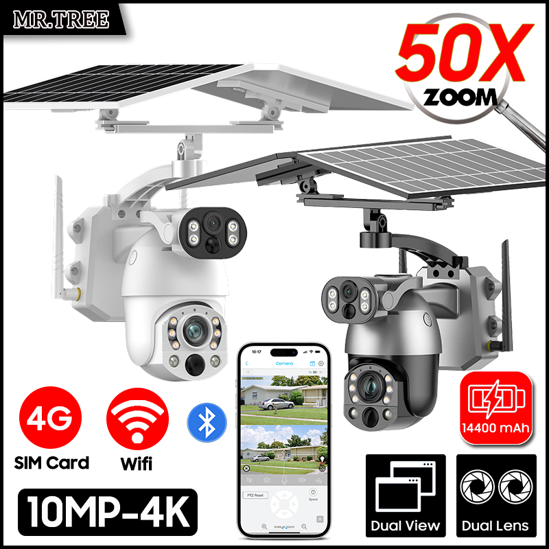 Smart Home Outdoor Camera - 4K 50X Optik Zoom Çift Lensli