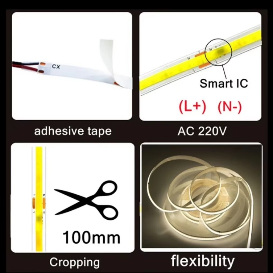 1-5m COB LED Işık Şeridi 220V  - Smart Home Living Room incelemesi ve fiyatı