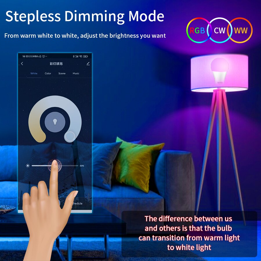 E27 WiFi Akıllı LED Ampul RGBC - Wifi Led Dimmer incelemesi ve fiyatı