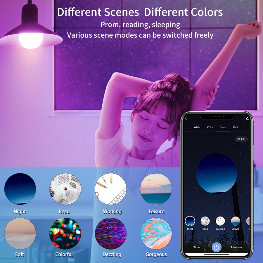 E27 WiFi Akıllı LED Ampul RGBC - Wifi Led Dimmer incelemesi ve fiyatı
